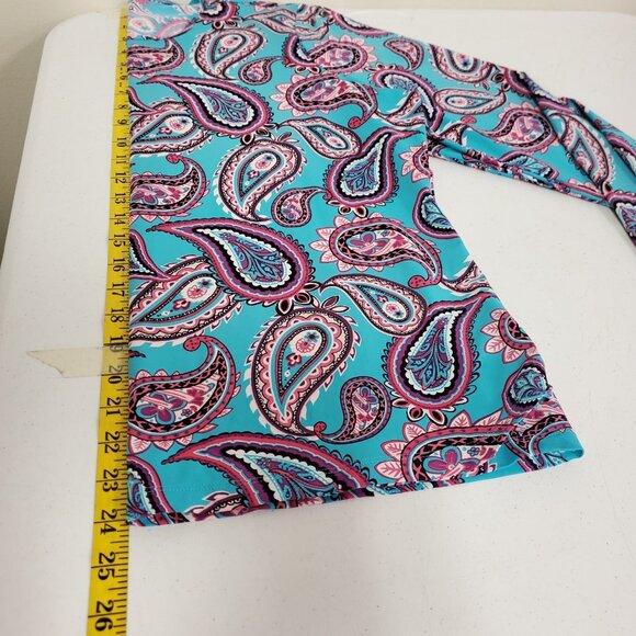 Lands End Womens Artsy Paisley Rash Guard Top Size XL Blue Summer Beach Swim - Picture 7 of 9